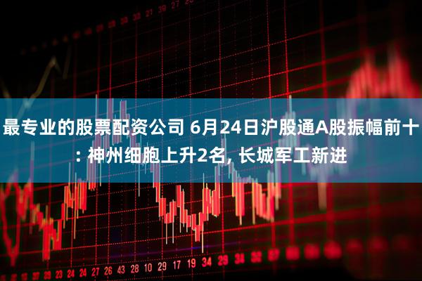 最专业的股票配资公司 6月24日沪股通A股振幅前十: 神州细胞上升2名, 长城军工新进